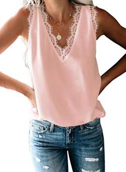 BLENCOT Damen Tank Tops Spitzen Top Sommer Weste Ärmellose Tank Top Shirts Hemd Oberteile Tunika von BLENCOT