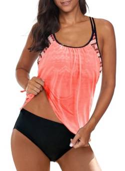 BLENCOT Damen Tankini Sets Bauchweg Zweiteiler Badeanzug Zweiteiliger Bademode mit Shorts von BLENCOT