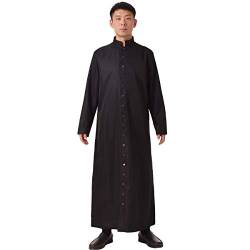 BLESSUME Cathoilc Kirche Priester Römischer Cassock Robe Clergy Liturgische Weste, Schwarz, XXX-Large (3XL,Schwarz) von BLESSUME