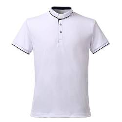 BLESSUME Herren Clergy Polo Shirt Tab Collared (M,Weiß) von BLESSUME