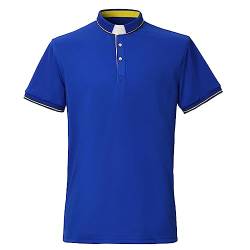 BLESSUME Herren Polo Shirt Tab Collared Kurzarm (Königsblau,L) von BLESSUME