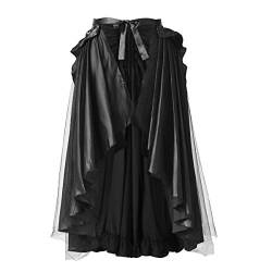 BLESSUME Mittelalterlicher Cape Steampunk Viktorianischer Rüschenrock (Schwarz) von BLESSUME