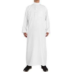 BLIBUNALA Kaftan Herren Thobe Langarm Roben mit Stehkragen Muslimisches Kleid Kaftan Gewand Arabisch Gebet Eid Kleidung von BLIBUNALA
