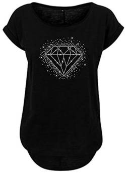 BlingelingShirts Damen Shirt Übergröße großer Diamant in kristall Glitzer Klunker Bling. schwarz. Gr. 5XL Evi von BLINGELING
