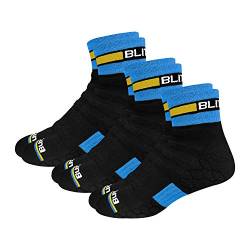 BLITZSOX 3 Paar Sneaker Socken Sportsocken Herren Damen HiTech Leistung Unisex Gestreift Quarter Socken (Laufen, Tennis, Training & Fitness), Größe: 38-42 von BLITZSOX