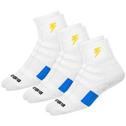 BLITZSOX 3 Paar Sneaker Socken Sportsocken Herren Damen HiTech Leistung Unisex Solide Quarter Socken Schwarz Grau Weiß (Laufen, Tennis, Training & Fitness), Größe: 47-49 von BLITZSOX