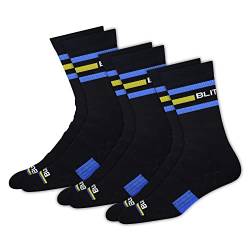 BLITZSOX 3 Paar Sportsocken Herren Damen Crew Socken Hitech Leistung Unisex Socken (Laufen, Tennis, Training & Fitness), Größe: 47-49 von BLITZSOX