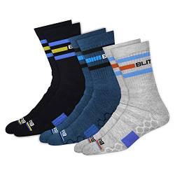 BLITZSOX 3 Paar Sportsocken Herren Damen Crew Socken Hitech Leistung Unisex Socken (Laufen, Tennis, Training & Fitness), Größe: 47-49 von BLITZSOX