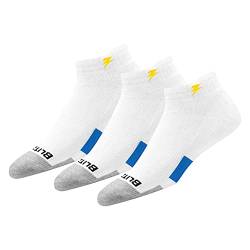 BLITZSOX 3 Paar Tennissocken Herren Damen Sportsocken HiTech Leistung Max Baumwolle Kissen, weiße knöchellange Tennissocken, (EU 35-38) von BLITZSOX