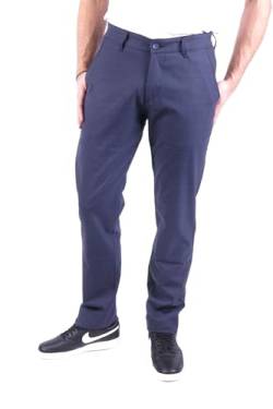 BLK JEANS Herren Stoffhosen - Regular Fit Chino Hose - Stretch - Dunkelblau - 33/34 von BLK JEANS