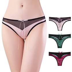 BLKDOTS 3er-Pack Tangas für Frauen, Unterwäsche mit niedriger Taille und T-Rücken, atmungsaktive G-String-Höschen von BLKDOTS