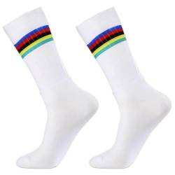 BLOMDE Kompressionsstrümpfe Damen Bike Team Nahtlose Anti-Rutsch-Fahrradstraße Outdoor-Rennen Kompression Sport Aero Socken-Grau_39-45 von BLOMDE