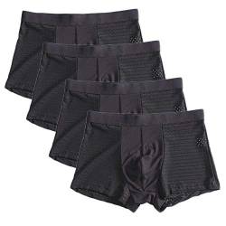 Herren Boxershorts 4Pcs Bambus Faser Plus Große Größe Shorts Atmungsaktive Unterwäsche 5XL 6XL 7XL 8XL-Black_5XL_4Pcs von BLOMDE