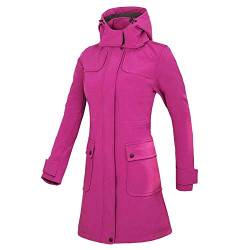 Regenmantel Damen Wasserdicht Winter Weiche Shell Winddicht Fleece Warme Lange Wandern Skifahren wasserdichte Outdoor Atmungsaktiv Anti-Uv-Jacke-B_S von BLOMDE