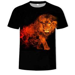 Tshirts Männer Modisches Löwen-3D-Bedrucktes Kurzärmeliges Rundhals-T-Shirt-E._M. von BLOMDE