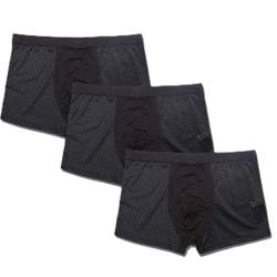 Unterwäsche Herren Mesh Shorts Plus Größe Solide Kleidung Der Boxer Sexy Fett Guy 6XL 7XL 8XL Atmungsaktiv Unterwäsche (Pack of 3)-Black_3_In_1_7XL von BLOMDE