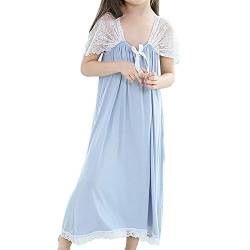 BLOMDES Baumwoll Nachthemd für Kleinkind Mädchen Sommer Schlaf Kleid blau für 3-4 Jahre von BLOMDES
