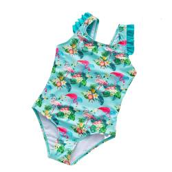 BLOMDES Mädchen Schwimmkostüm Kinder Einteiliger Badeanzug Mädchen Badeanzug Hawaiian Floral Bademode 9-10 Jahre von BLOMDES