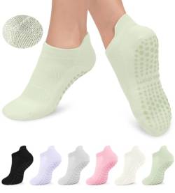 BLONGW Yoga Socken Damen,Anti-Rutsch Socken (6 Paare/EU 36-41) für Pilates,Barre Ballett,Tanz,Trampolin,Krankenhaus,Reha,Fitness von BLONGW