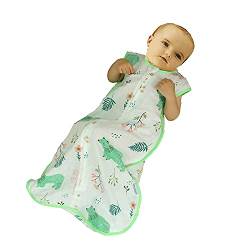 Atmungsaktiver Baby-Musselin-Schlafsack, weiche ärmellose Trage-Decke aus 100% Baumwolle 2-Wege-Reißverschluss, sicher und komfortabel für Säuglinge und Kleinkinder, unisex Sommer 0,5 Tog, 3-12 Monate von BLOOMSTAR