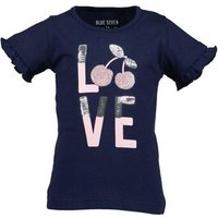 Blue Seven T-Shirt Kinder Mädchen Kurzarmshirt Love mit Pailletten-Applikation Kirsche von BLUE SEVEN