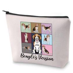 BLUPARK Beagle Dog Gift Beagle Mama Kosmetiktasche Beagle's Make-up Tasche für Hundeliebhaber Geschenk, Beagle's Version, Retro von BLUPARK