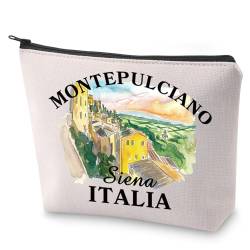 BLUPARK Kosmetiktasche für Weinliebhaber, italienisches Reisegeschenk, Montepulciano Siena Italia, Make-up-Tasche, Souvenir, Geschenk, Montepulciano, Retro von BLUPARK