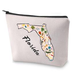 BLUPARK Kosmetiktasche mit Florida-Ikonen, Geschenk für Reise, Make-up-Tasche, Strandliebhaber, Geschenk, Florida von BLUPARK