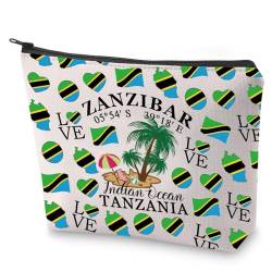 BLUPARK Kosmetiktasche mit Tansania-Flagge, Sansibar, Souvenir, Geschenk, Sansibar, Tansania, Geschenk für Reisende, Sansibar, Retro von BLUPARK