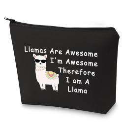 BLUPARK Lustiges Lama-Geschenk für Lama-Liebhaber, Lamas Are Awesome I'm Awesome Therefore I'm A Lama, Make-up-Tasche, Tierliebhaber-Geschenk, I'm A Llama-BK, Retro von BLUPARK