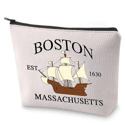 BLUPARK Massachusetts State Make-up-Tasche Massachusetts Reisegeschenk Boston Est 1630 Massachusetts Kosmetiktasche Nachbarschaft Geschenk, Boston Est von BLUPARK