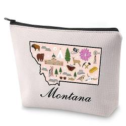 BLUPARK Montana State Map Kosmetiktasche Montana Mama Geschenk Montana Reise Make-up Tasche Montana Liebhaber Geschenk, Montana von BLUPARK