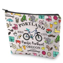 BLUPARK Oregon State Kosmetiktasche, Biking-Geschenk, Portland Oregon, Reise-Make-up-Tasche, Oregon, Souvenir, Geschenk, Portland, Retro von BLUPARK