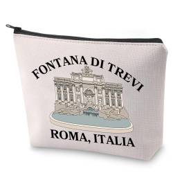 BLUPARK Rom-Souvenir-Kosmetiktasche, Italien-Reisegeschenk, Fontana Di Trevi Roma Italia, Make-up-Tasche, Geschenk für italienische Mütter, Fontana Di Trevi, Retro von BLUPARK