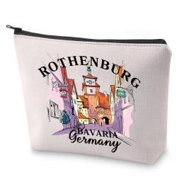 BLUPARK Rothenburg Kosmetiktasche Deutschland Reisegeschenke Rothenburg Bayern Deutschland Schminktasche Deutscher Liebhaber Geschenk, Rothenburg, Retro von BLUPARK