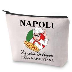 Kosmetiktasche für italienische Lebensmittel, Neapel, Reisegeschenk, Napoli Pizzeria Di Napoli, Make-up-Tasche, Geschenk für Pizza-Liebhaber, Napoli, Retro von BLUPARK