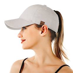 BLURBE Dame Baseball Kappe - Baseball Cap Für Pferdeschwanz, Unisex Einstellbar Ponytail Baseballmütze UV Sonnenhut Verstellbar Baumwolle Sport Cap Hip-Hop-Hut von BLURBE