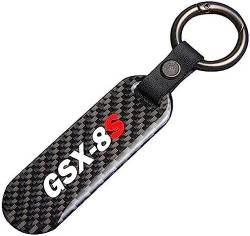 BLuvos Motorrad Schlüsselanhänger Kohlefaser Leder Seil Schlüsselanhänger,Passt für Suzuki GSX8S GSX-8S GSX 8S Schlüsselanhänger Zubehör von BLuvos