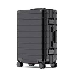 BMDOZRL Handgepäck Koffer Gepäck Trolley Magnesium Legierung Universal Rad Ultra-leise Passwort Lock Boarding Fall Mode Einfache Gepäck (Color : Black, Size : 20inch) von BMDOZRL