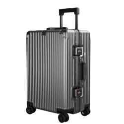 BMDOZRL Handgepäck Koffer Hartschalenkoffer mit Aluminiumrahmen, Universal-Radkoffer, Business-Boarding-Koffer mit großer Kapazität (Color : A, Size : 20in) von BMDOZRL