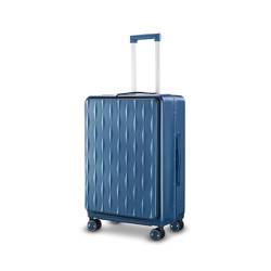 BMDOZRL Handgepäck Koffer Multifunktionaler, mattierter Koffer, Universal-Trolley, Aluminiumrahmen, Frontöffnung, Boarding-Koffer, tragbares Gepäck (Color : Blue, Size : 18inch) von BMDOZRL