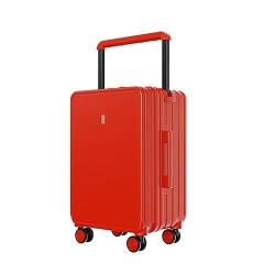 Handgepäck Koffer Breiter Trolley-Koffer, Business-Koffer mit großem Fassungsvermögen, wasserdichter Reißverschluss-Koffer, Boarding-Koffer, modisches, einfaches Gepäck ( Color : Red , Size : 26inch ) von BMDOZRL