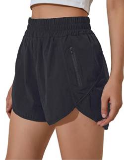 BMJL Damen Shorts Sport Laufshorts Sporthosen Yoga Shorts Hoch Taillierte Schnell Trocknende Sportshorts mit Taschen für Fitness, Laufen, Yoga, Wandern, Gym von BMJL