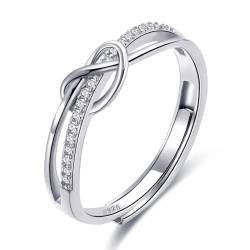 925 Sterling Silber Liebesknoten Ringe für Frauen verstellbare offene Fingerringe Schmuck Geschenke Versprechen Ringe für Frauen mit Zirkonia von BMMYE