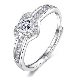 925 Sterling Silber gekreuzte Ringe für Frauen verstellbare offene Fingerringe Schmuck Geschenke Versprechen Ringe für Frauen mit Zirkonia von BMMYE