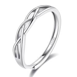 BMMYE Ringe frauen silber 925 Damen, silberringe damen 925 ring damen silber, ring silber verstellbare Ringe für Frauen Herz-Knoten-Ringe, Muttertag, Schmuck ringe frauen silber 925 von BMMYE