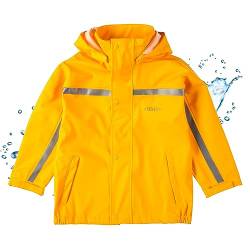 BMS Buddeljacke, Regenjacke für Kinder mit abnehmbarer Kapuze in gelb Größe 134 von BMS