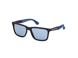 BWM M Motorsport BS0031 Herren-Sonnenbrille, Leichte Freizeit-Sonnenbrille, Rechteckiges Brillenglas, Blau Polarisiertes Glas, Mattschwarz von BMW MOTORSPORT