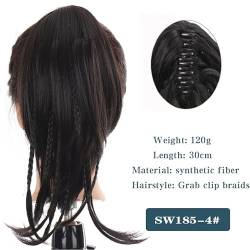 Messy Bun Stirnband Synthetische kurze Welle große Klaue Clip Pferdeschwanz Haarverlängerung Perücke Haarknoten Pferdeschwanz Damen Haar-Accessoires Haarknoten Unsichtbarer Haarknoten (Color : SW185- von BNNP