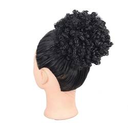 Messy Bun Stirnband Synthetischer Haarknoten for Damen, afro-lockige, zottelige Pferdeschwanz-Verlängerungen mit Kordelzug, zotteliger Knoten for schwarze Frauen Haarknoten Unsichtbarer Haarknoten (C von BNNP